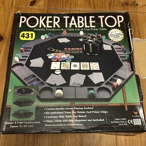 Foldable poker table top for 6 players with cup holders - Picture 1 of 3