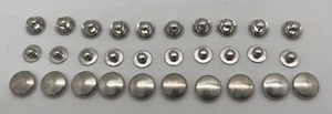 Vintage Handy Button Machine Co. Snap Fasteners Nickel Molds Size 132 10 Sets - Picture 1 of 3