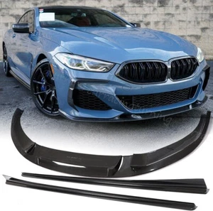 Para BMW Serie 8 G14 G15 840i M850i CARBONO REAL Faldones laterales Labio de parachoques delantero 3 piezas - Imagen 1 de 21
