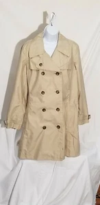 women's large Lands End khaki trench coat - Picture 1 of 6