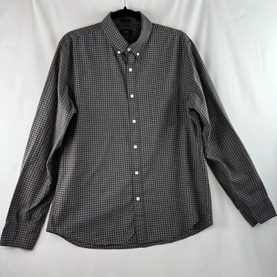 J. Camisa Crew Slim Abotonada Manga Larga Para Hombre Grande Azul, Gris y Naranja Rayas Foto 1 de 4