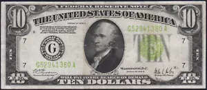 Fr.2003-G 1928C Chicago $10 LGS Light Green Seal Federal Reserve Note VF Scarce - Picture 1 of 2