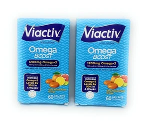2-Viactiv OMEGA BOOST 1200mg Omega-3 /DHA EPA 60 Gummies-(Pack of 2)-NEW! - Picture 1 of 6