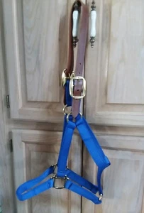 HECHO EN AMISH. Halter de nailon Breakaway tamaño caballo resistente de 3 capas herrajes de latón bl - Imagen 1 de 3