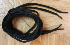2 (=1 Paar) Schnürsenkel Senkel - schwarz ca. 140 cm lang ca. 5 mm breit - Bild 1 von 5