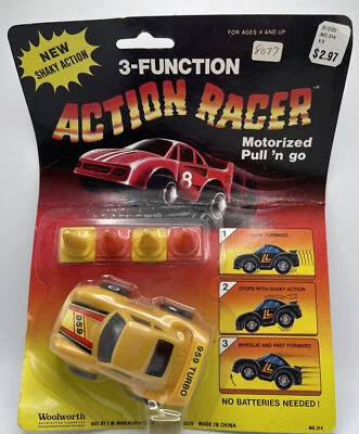 Porsche Turbo Action Racer amarillo de 3 funciones motorizado Pull 'N Go No. 314 Foto 1 de 4