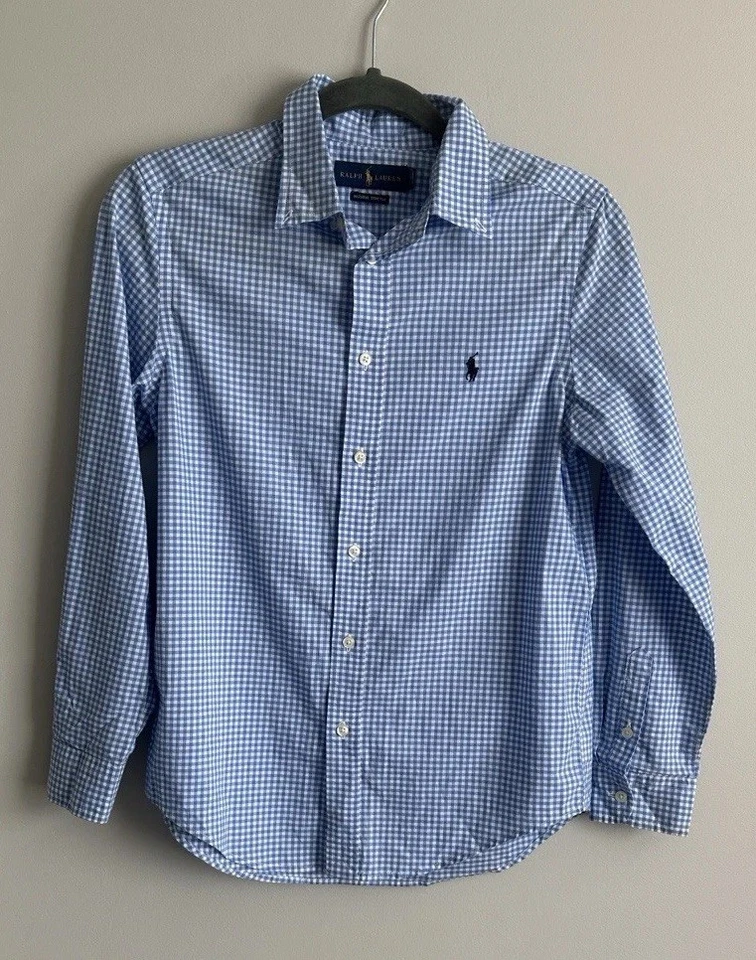 Ralph Lauren для мальчиков длинным рукавом имбирь рубашка на пуговицах размер большой 14/16 - Изображение 1 из 4