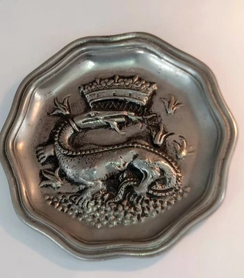 COUPELLE SALAMANDRE COURONNEE LES ETAINS DU MANOIR PARIS - Photo 1/4