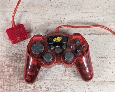Mad Catz Dual Force Controller 8016 Translucent Red Clear for PS2 Playstation 2 - Image 1 of 4