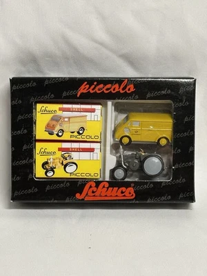 SCHUCO PICCOLO CORREO FEDERAL ALEMÁN DKW RAPIDASTER & LANZ TRACTOR AMARILLO/GRIS Foto 1 de 4