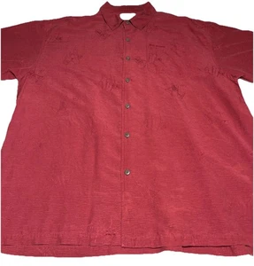 Big Dogs 100% Silk Short Sleeve Shirt  Mens XL Red Martini All Over Print  - Picture 1 of 9