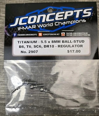 JConcepts Titanium Ball-Stud Regulator 4pc Steering Linkage DR10 B6 SC6 JCO2907 - Image 1 of 2