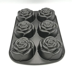 Nordic Ware Rose Bud 3D Pan Mold 6 cup Heavy Cast Aluminum 13.25X 8.5 Inches USA - Picture 1 of 12