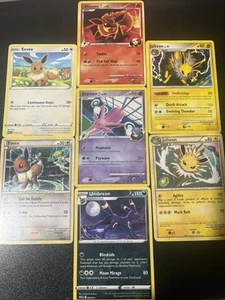Pokemon Cards Mixed Lot Eevee Evolution 7 Cards - Picture 1 of 2