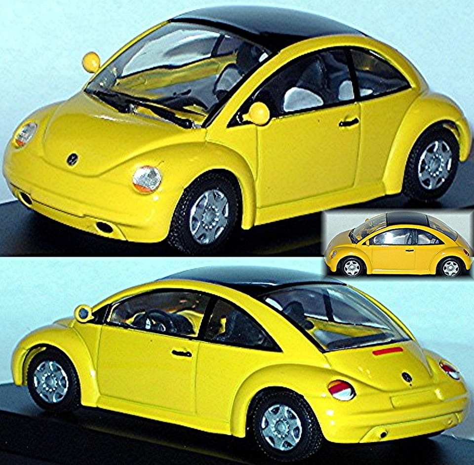 VW Volkswagen Concept Car Beetle Saloon 1994 Giallo 1:43 Minichamps - Immagine 1 di 1