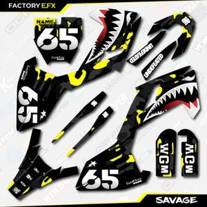 Kit de gráficos de carreras Savage Camo negro y amarillo para Husqvarna TC65 TC 65 17-24 - Imagen 1 de 5