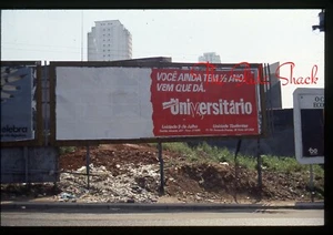 Sao Paulo Brazil street scene Universitario University billboard 1986 35mm slide - Picture 1 of 1