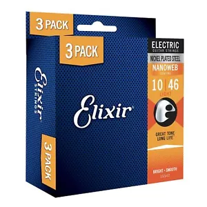 ELIXIR Electric Guitar Strings 2sets + Bonus Light .010-.046 #16542 (#12052×3) - Picture 1 of 1