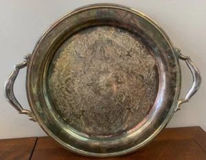 Onedia Toned Silver Serving Tray with Handles - Picture 1 of 3