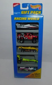 NUEVO EN CAJA 1996 HOT WHEELS PAQUETE DE REGALO DE 5 AUTOS CON VEHÍCULOS DEL MUNDO DE CARRERAS - Imagen 1 de 3