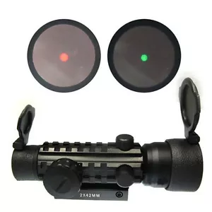 Hunting Rifle Scope 2x42 Red/Green Dot Sight Fit 11mm/20mm Rail Mount - Picture 1 of 7