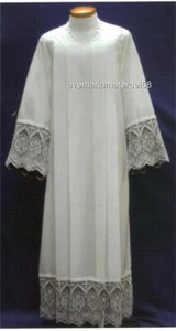 Square Yoke Lace Alb by Beau Veste USA 65% Poly/35% Cotton XS,S,M,L,XL - Picture 1 of 1