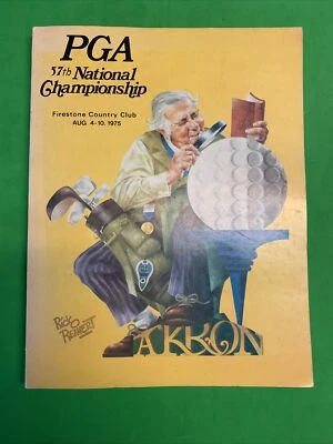 NEAR MINT 1975 57th PGA Championship Program Firestone CC Jack Nicklaus 4th PGA Foto 1 de 4