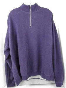 Tommy Bahama Pullover Sweatshirt 1/4 Zipper Purple Sz see measurment below - Picture 1 of 5