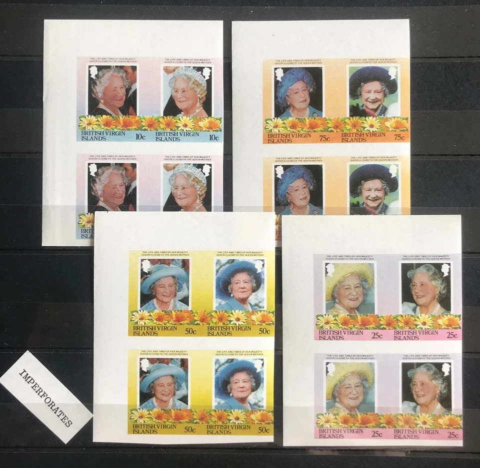 2x British Virgin Island - Queen Elizabeth Mother / Royalty - Imperf. MNH** M103 - Image 1 of 1