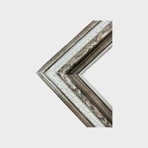 16 X 20 In Stock- Classic style wood picture frame, crackle finish, silver leaf - Picture 1 of 11