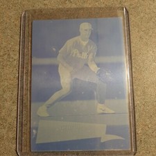 2000 Topps Stadium Club PAT BURRELL CYAN PRESS PRINTING PLATE 1 OF 1 Phillies