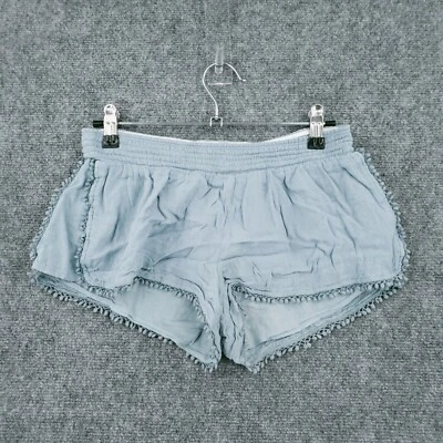Pantalones Cortos O'Neill Para Mujer M Medianos Azul Caliente Tiro Medio 2" Pom Pom Ribete Pull On Foto 1 de 4