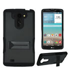 For LG G Vista,G Pro 2 Lite VS880 Hybrid Armor Kickstand Phone Case Black