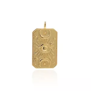 Damen Anhänger Gold Vergoldet 24 Karat Auge Schutzengel Glücksbringer A389 - Bild 1 von 7