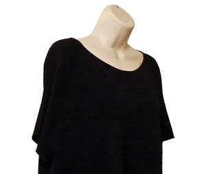 Pulóver Top Sag Harbor 2X Negro Informal Cuello Cuchara Mangas Cortas Rayón Nailon - Imagen 1 de 8