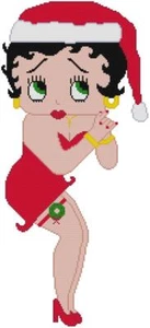 CROSS STITCH+ CRAFT PATTERN Betty Boop Plus Size Christmas Wreath Garter Hat - Picture 1 of 15