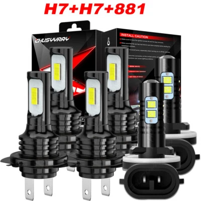 For Kia Sorento 2003-2006 6000K LED Headlight High Low Beam Fog Light Bulbs 6pcs - Image 1 of 4