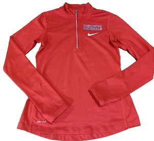 Womens Nike Dri-Fit Red MLB Washington Nationals XS Long Sleeve Pullover Shirt - Picture 1 of 8