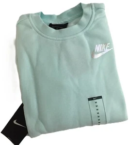 NIKE CZ4628 336 Girls Kids Fleece MINT Green Kangaroo Pouch Sweat Top Size M - Picture 1 of 16