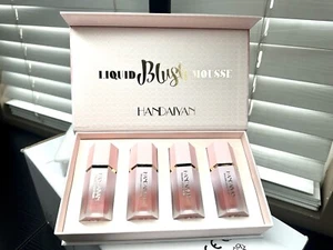 4 Colors Mousse Liquid Blush Set Gift Set Mousse Liquid Blusher With Sponge Tip - Picture 1 of 11