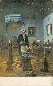 Postkarte George Washington Freimaurerloge Altar geteilt unbesendet - Bild 1 von 2