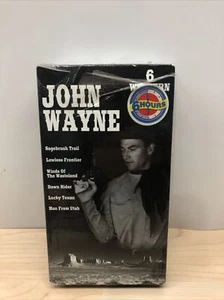 John Wayne 6 Western Classics in Black and White The Duke Cowboys 1995 Sealed - Picture 1 of 4