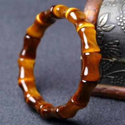 Brazalete Brazalete Elástico Piedra Ojo de Tigre Natural Piedras Preciosas Foto 1 de 4