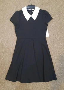 Neu Tween Diva festliches Kleid Größe 16 schwarz mit weißem Spitzenkragen Kirche Schule - Bild 1 von 6