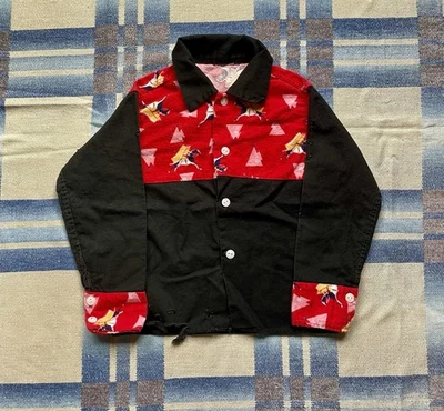 Vaquero Western de algodón negro y rojo vintage de los años 50 con botones Foto 1 de 4