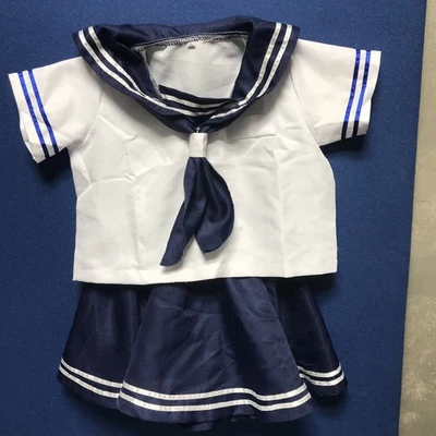 Girls Navy Sailor Costume Halloween Blue Uniform School Measurements Description - Image 1 of 4
