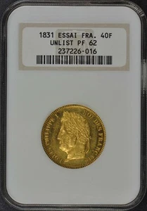 1831 France Essai 40F Maz-unl NGC PF62 - Picture 1 of 3