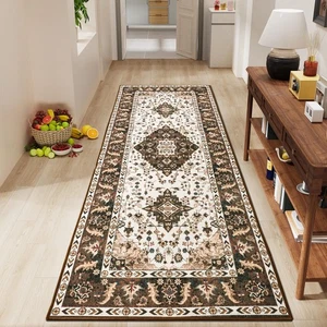 Vintage Design Runner Rugs for Living Room, 2x6 Machine Washable Floral Colle... - Bild 1 von 7