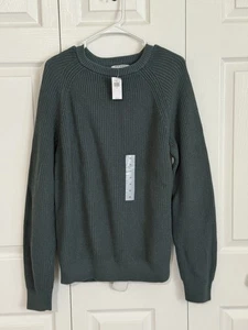 Women's Old Navy Sweater Sz M Tunic Length Oversized Pullover Knit Green - Picture 1 of 6