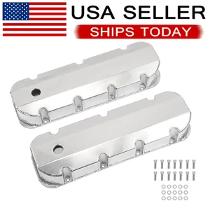 for BBC Chevy 454 Fabricated Aluminum Valve Covers Polished Big Block Chevy 396 - Foto 1 di 15